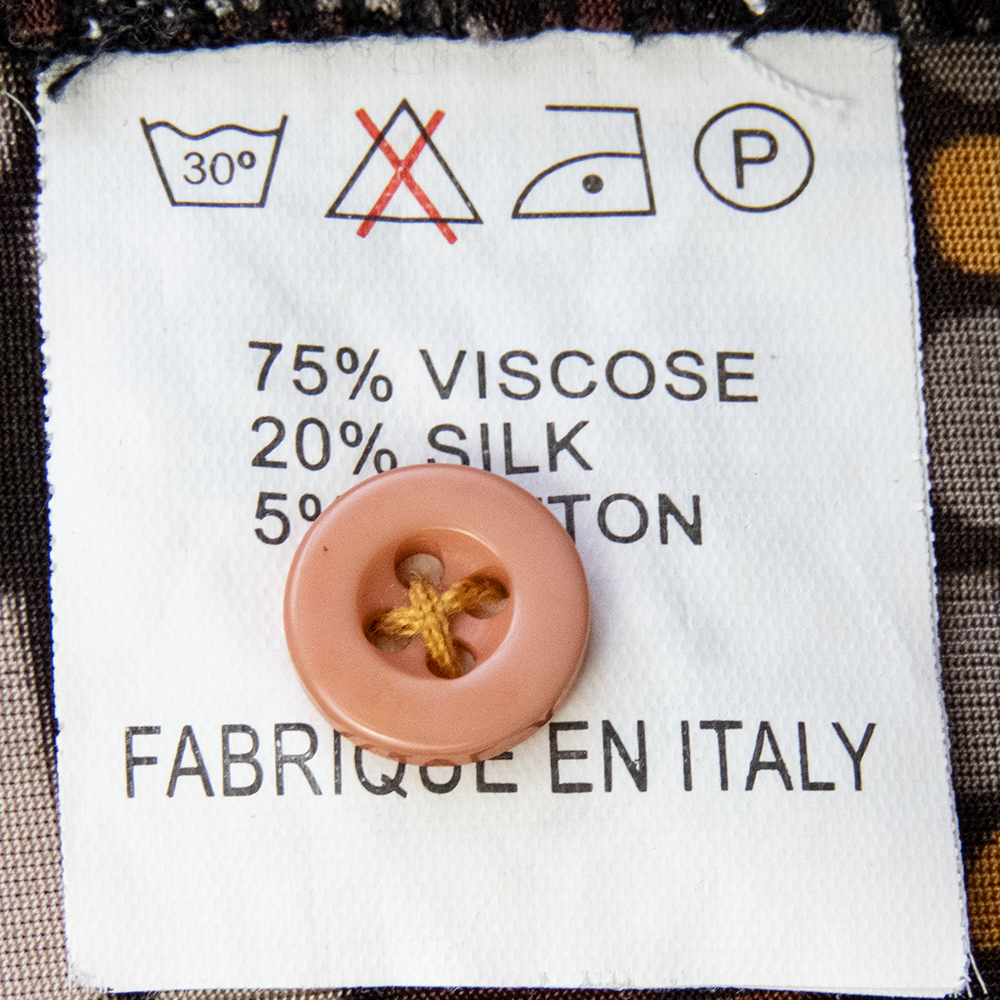 義大利品牌Myricae復古馬賽克圖案蠶絲長袖襯衫 透氣涼感 義大利製 48號-細節圖5