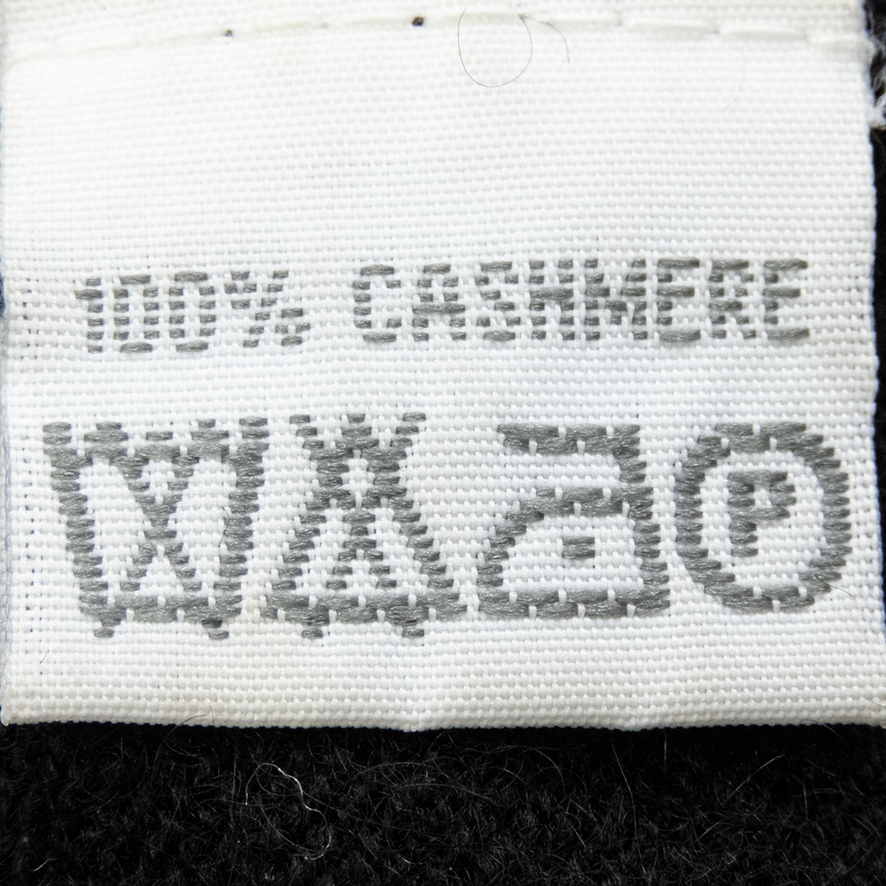 義大利品牌Green Grass黑色喀什米爾羊毛貂皮滾邊領口長袖毛衣-細節圖5