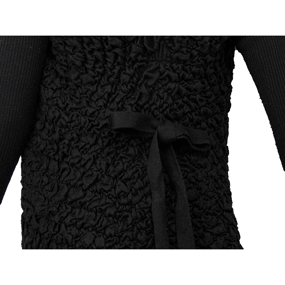 GLORY21黑色特殊造型羊毛長袖針織外套 義大利設計-細節圖4