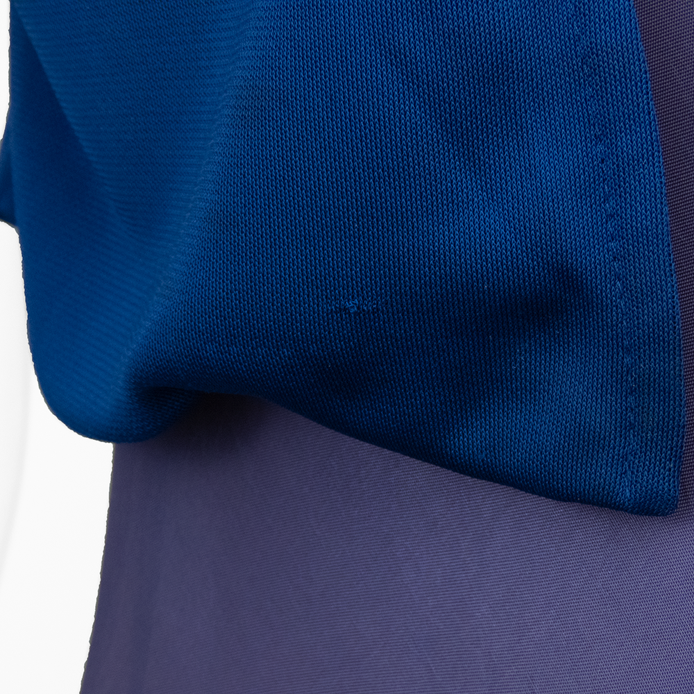義大利品牌CARLA B. 寶藍色蕾絲短袖開襟外套 義大利製-細節圖2