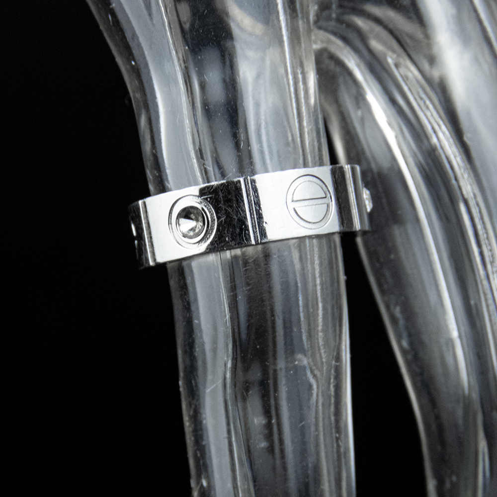 Cartier LOVE系列 款式 750鉑金水鑽鑲嵌戒指 #6-細節圖2