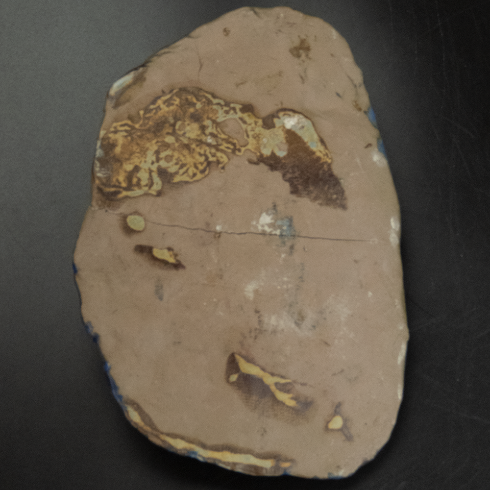 藍色陶土浮雕無臉少女雕刻裝飾陶板-細節圖3