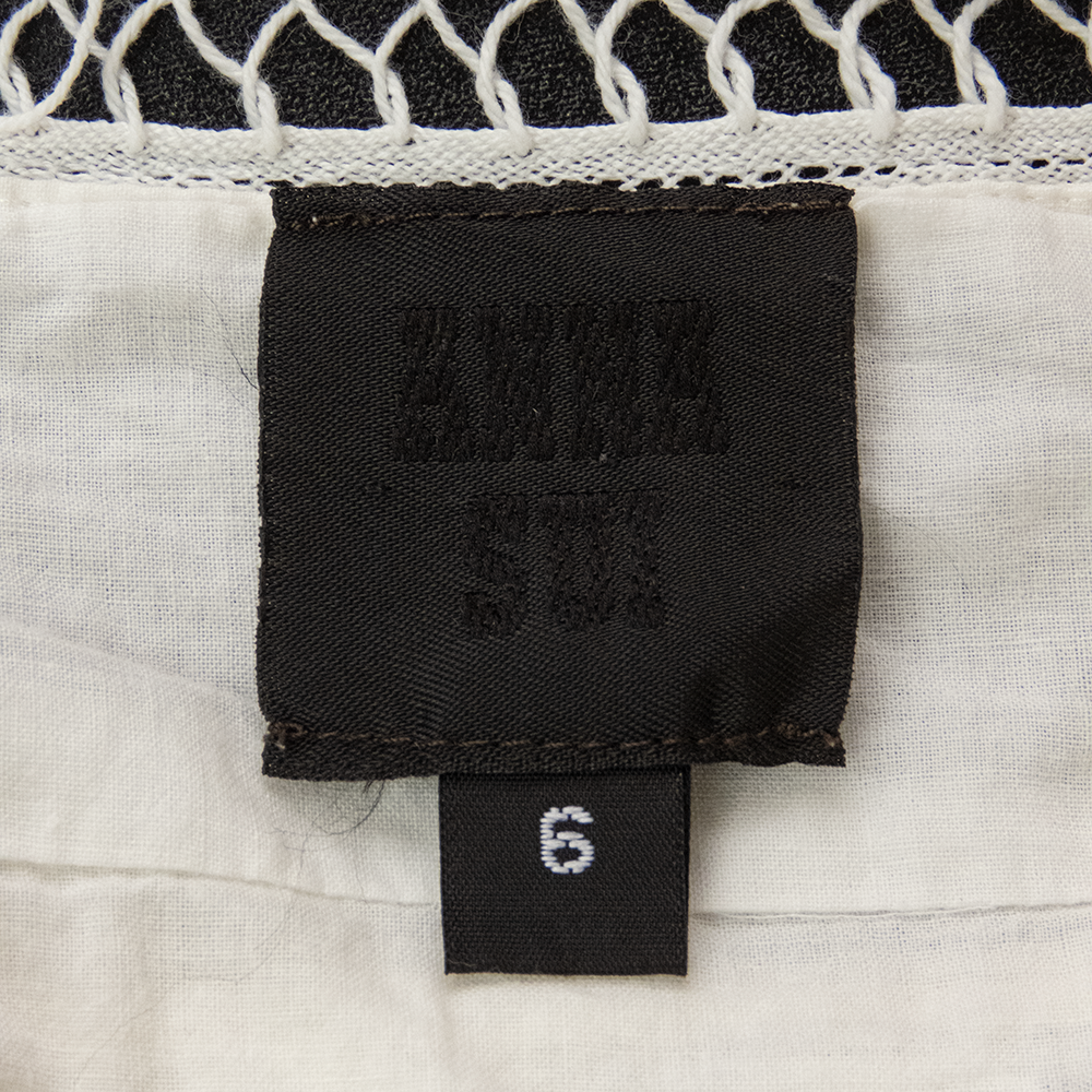 美國時尚設計品牌ANNA SUI 安娜蘇米色蕾絲刺繡無袖細肩帶洋裝-細節圖10