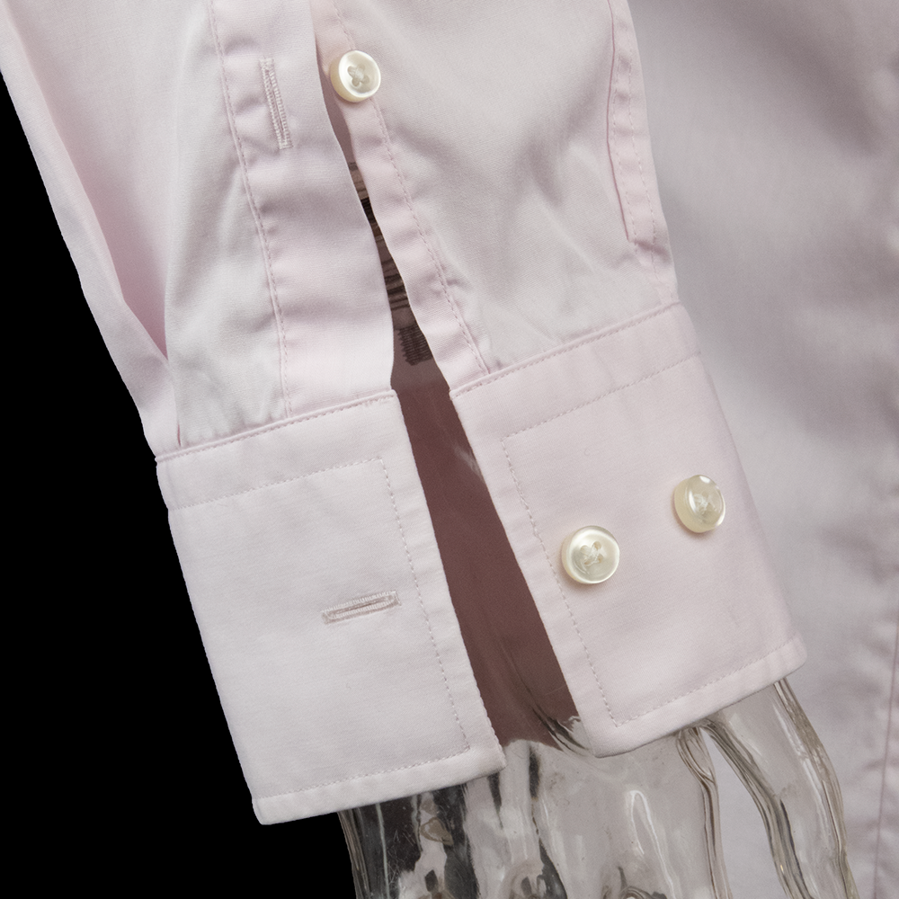 德國時尚精品Hugo Boss純棉粉紅色素面長袖襯衫-細節圖4