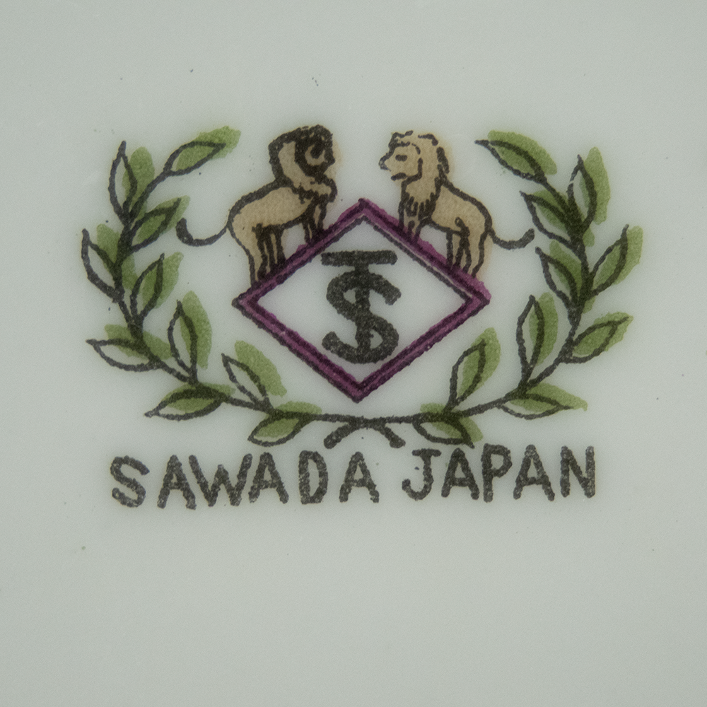 早期日本磁器SAWADA 薔薇花 大碗公 盆 特大-細節圖4