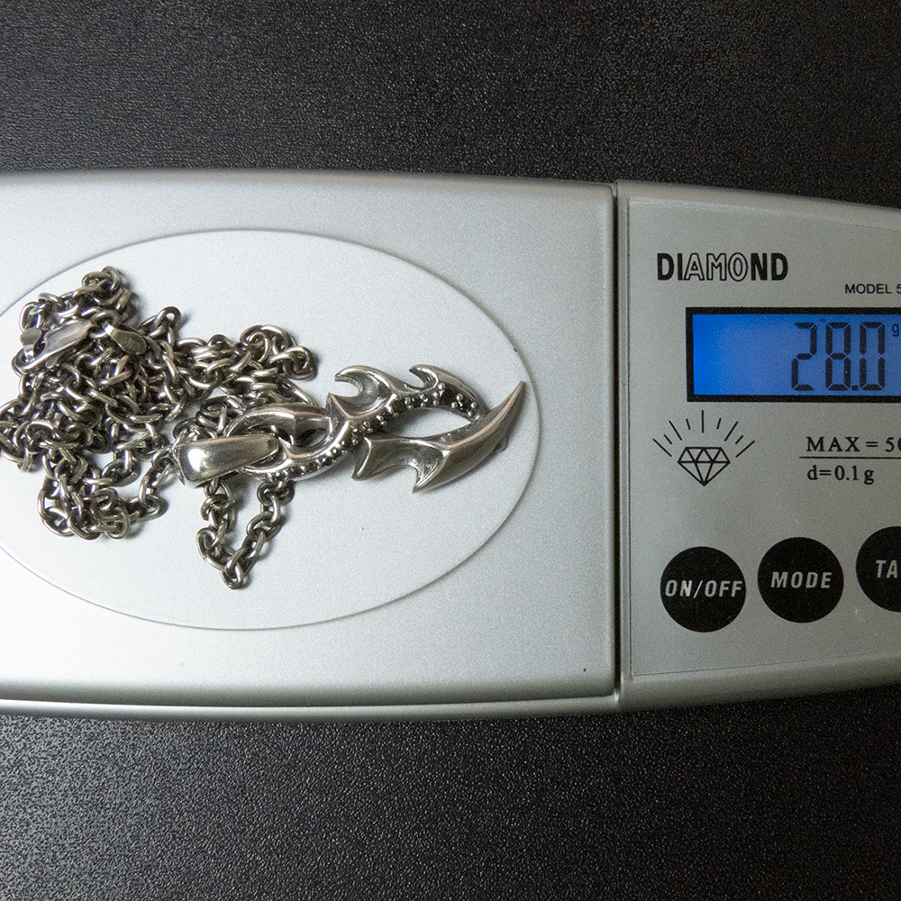 日本銀飾品牌BLESS 純銀925 倒刺交錯 項鍊-細節圖8