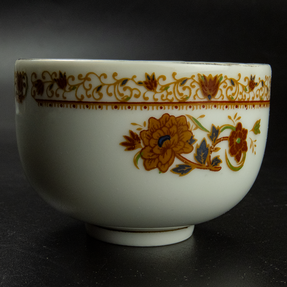 大同 磚紅色牡丹花陶瓷茶杯-細節圖2