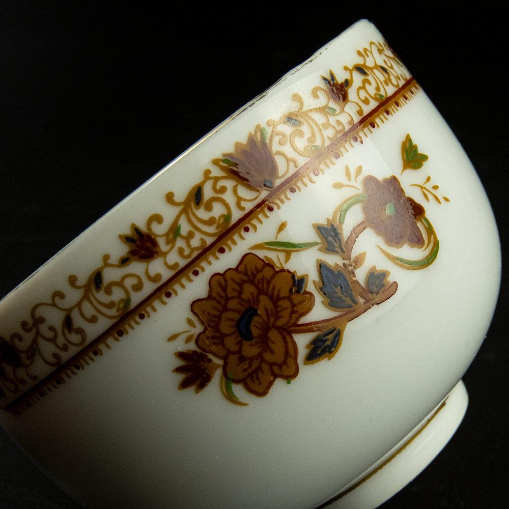 大同 磚紅色牡丹花陶瓷茶杯-細節圖3