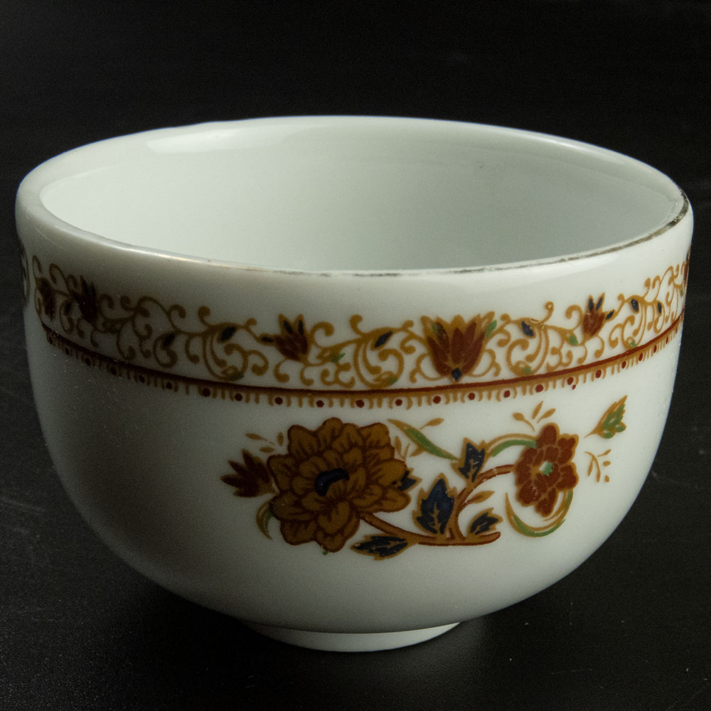 大同 磚紅色牡丹花陶瓷茶杯-細節圖5