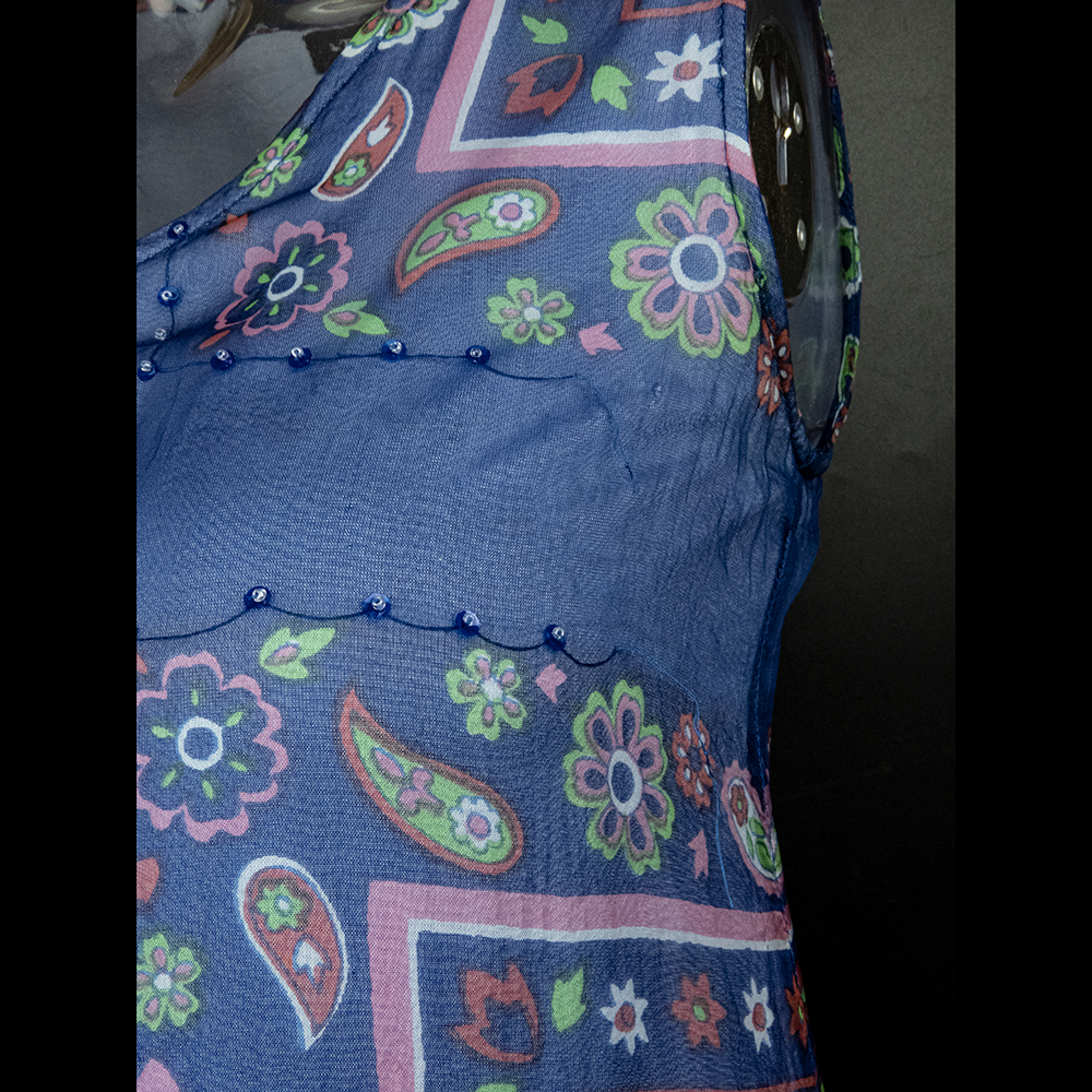 L’ESPRIT de C.S.P印度風亮片雪紡無袖長洋裝-細節圖3