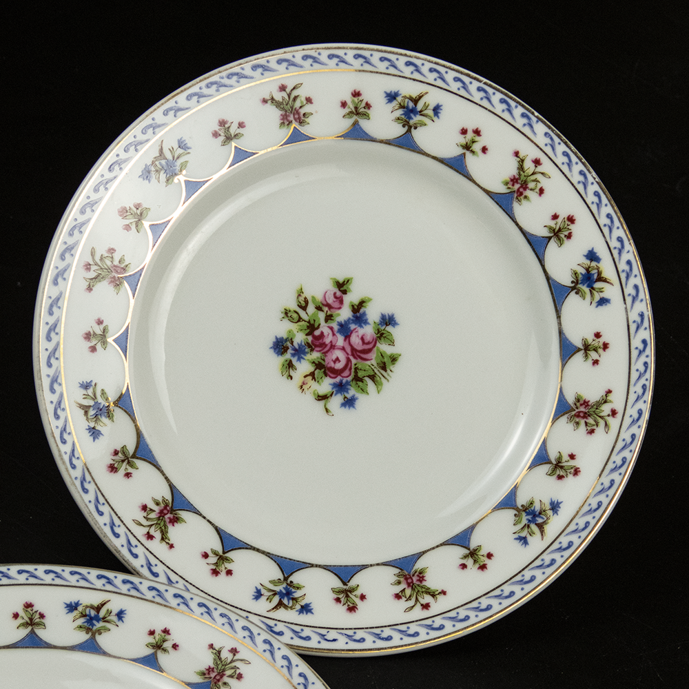 大同瓷器 精緻描金邊 花草 瓷盤 碟子 兩件一組-細節圖3