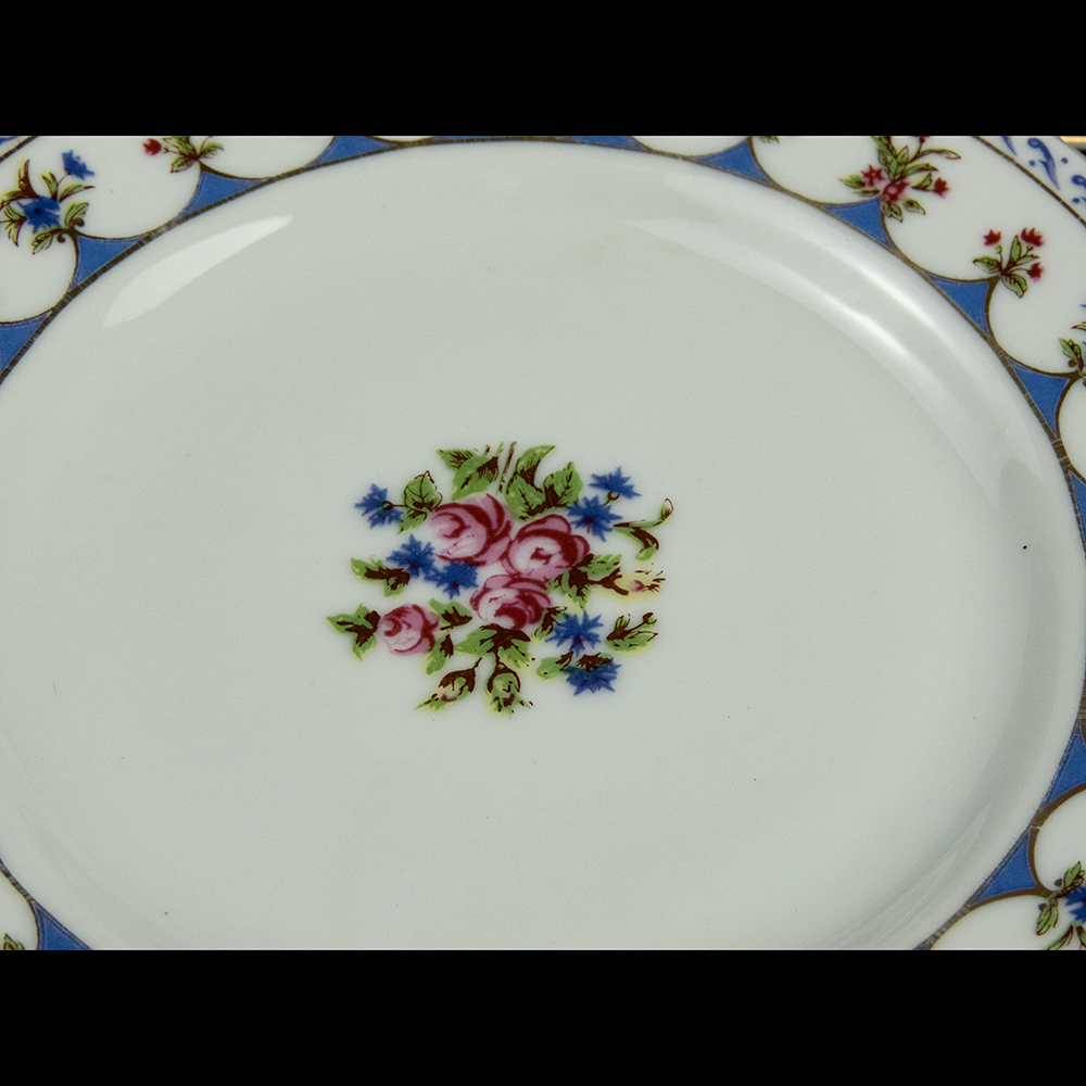 大同瓷器 精緻描金邊 花草 瓷盤 碟子 兩件一組-細節圖5