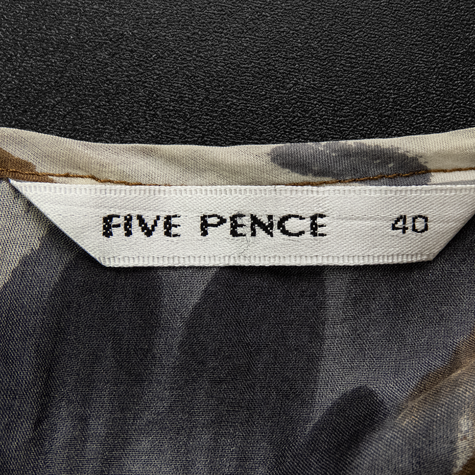 專櫃品牌FIVE PENCE五個銅貨蠶絲水墨點點短袖蛋糕洋裝-細節圖7