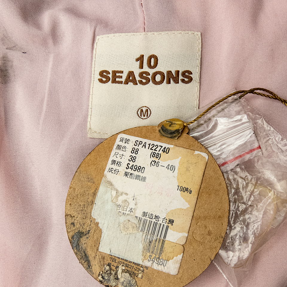 10 Seasons黑粉拼色蕾絲抓褶不對稱斜肩洋裝 38號-細節圖7