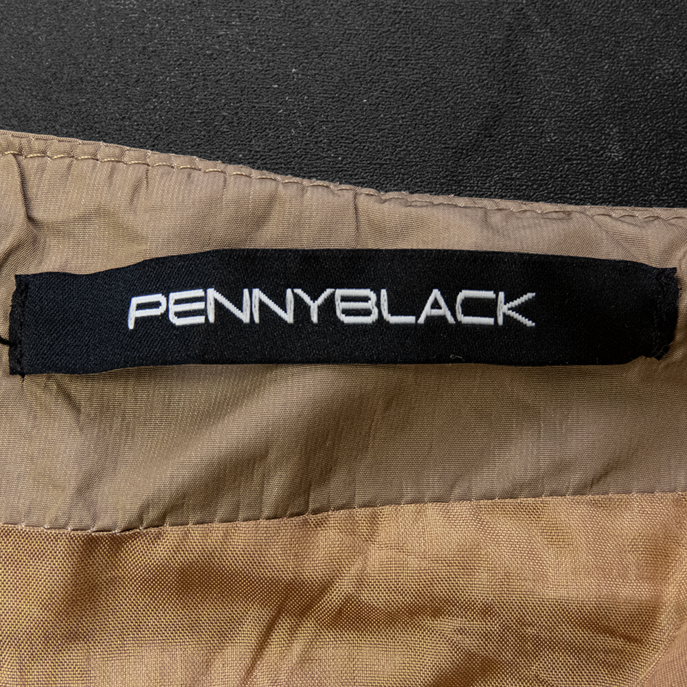 義大利時尚精品Max Mara副牌Pennyblack阿華田色純蠶絲百摺澎澎花苞及膝裙-細節圖4