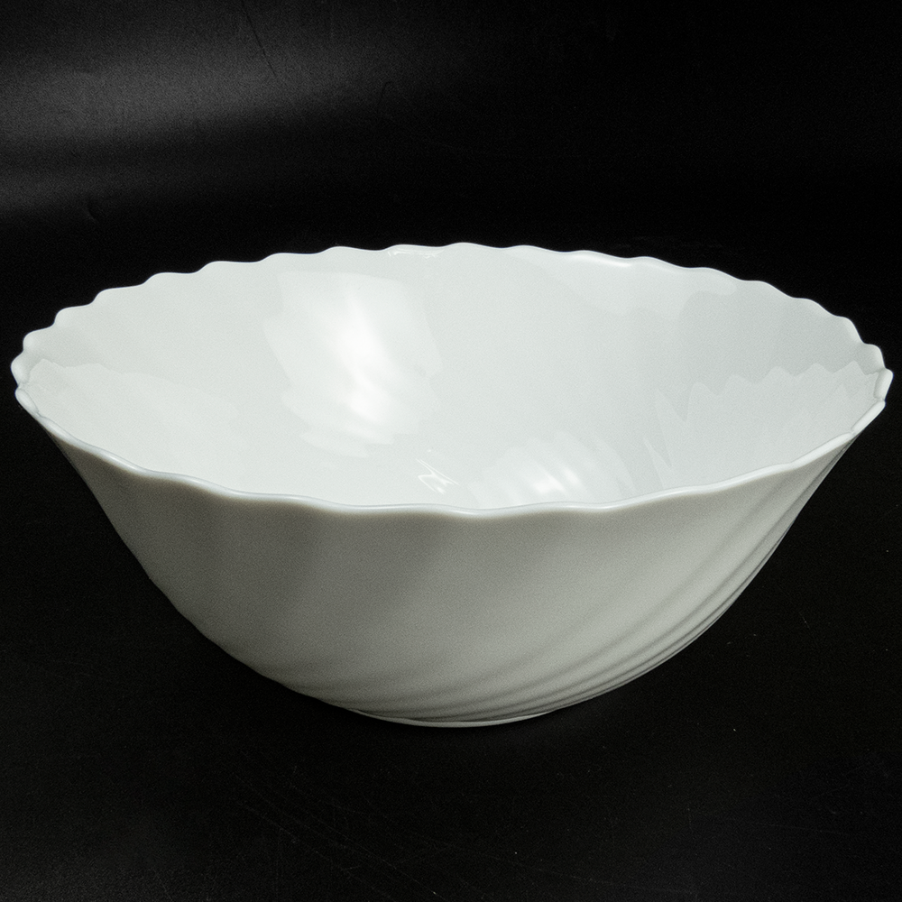 法國ARCOPAL白色波紋花邊強化餐具 餐盆 大盆-細節圖2