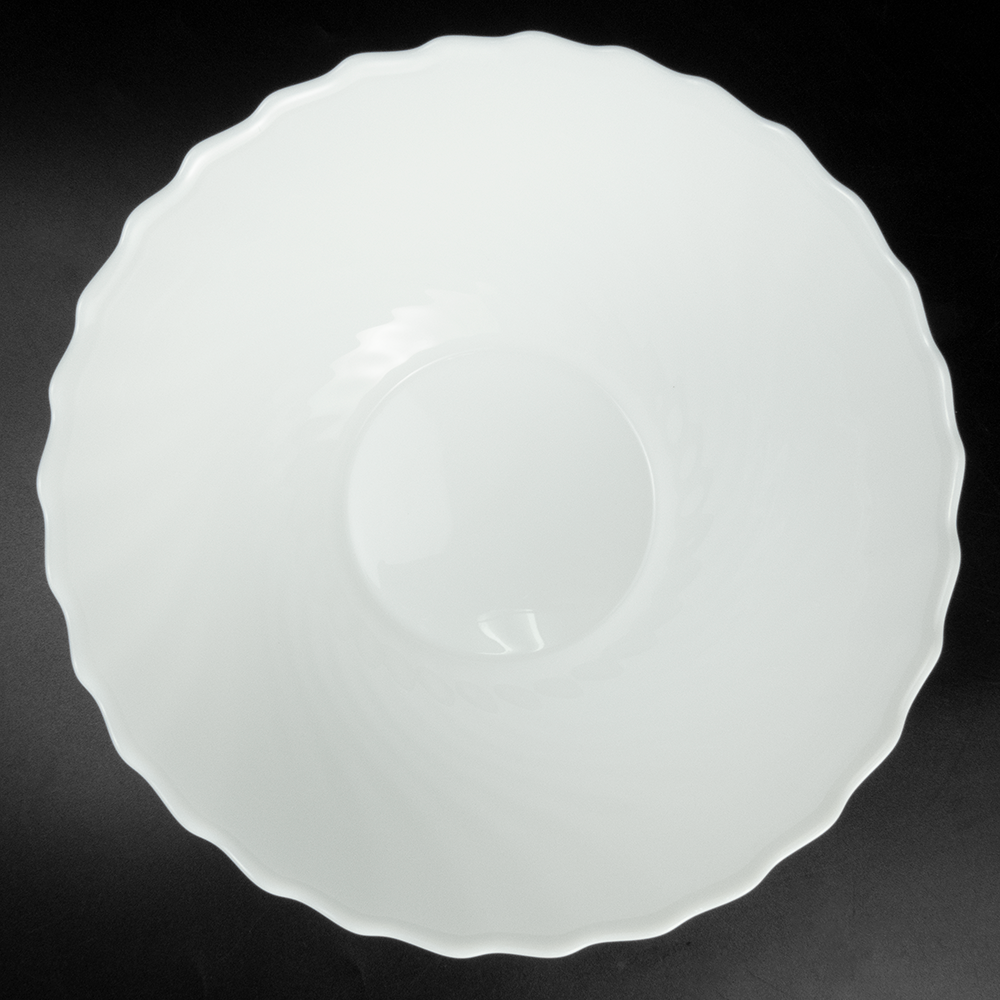 法國ARCOPAL白色波紋花邊強化餐具 餐盆 大盆-細節圖3