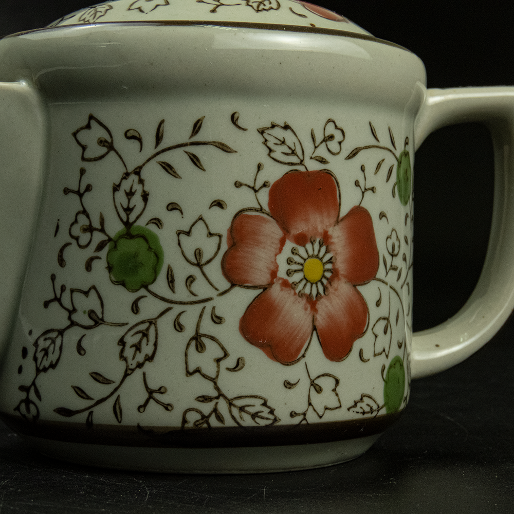 日本淺田窯手繪紅色薔薇陶瓷 茶海 公道杯-細節圖3