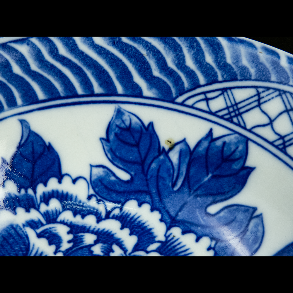 青花牡丹花陶瓷碗 有點重量-細節圖3