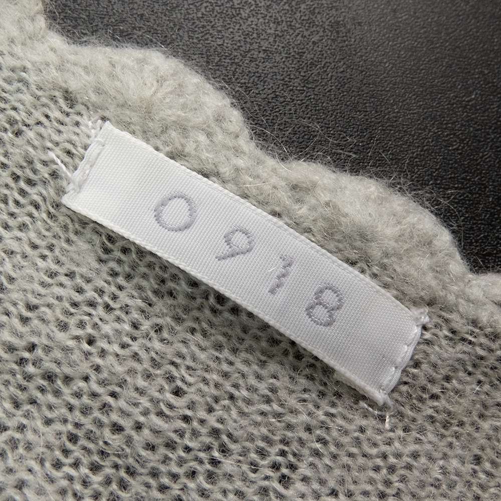 專櫃品牌0918灰色安哥拉兔毛勾花百褶短袖洋裝 日本製-細節圖6