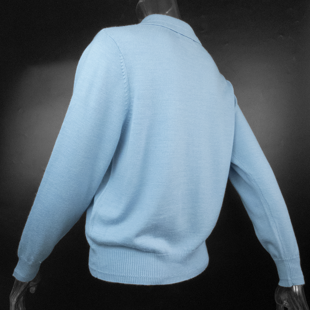 日本品牌Ta Main藍色緞帶線條有領長袖毛衣  日本製-細節圖5