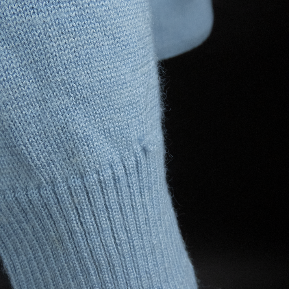 日本品牌Ta Main藍色緞帶線條有領長袖毛衣  日本製-細節圖6