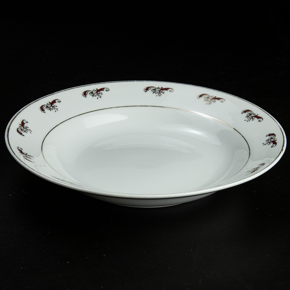 大同瓷器 描金邊紅花 陶瓷盤 瓷盤-細節圖3