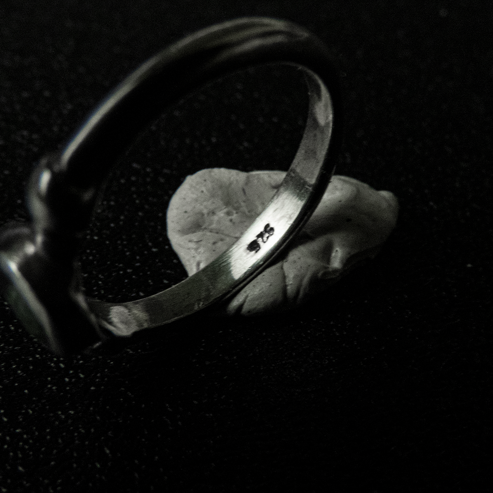 包鑲海藍寶石925銀戒指  尾戒 #5-細節圖4