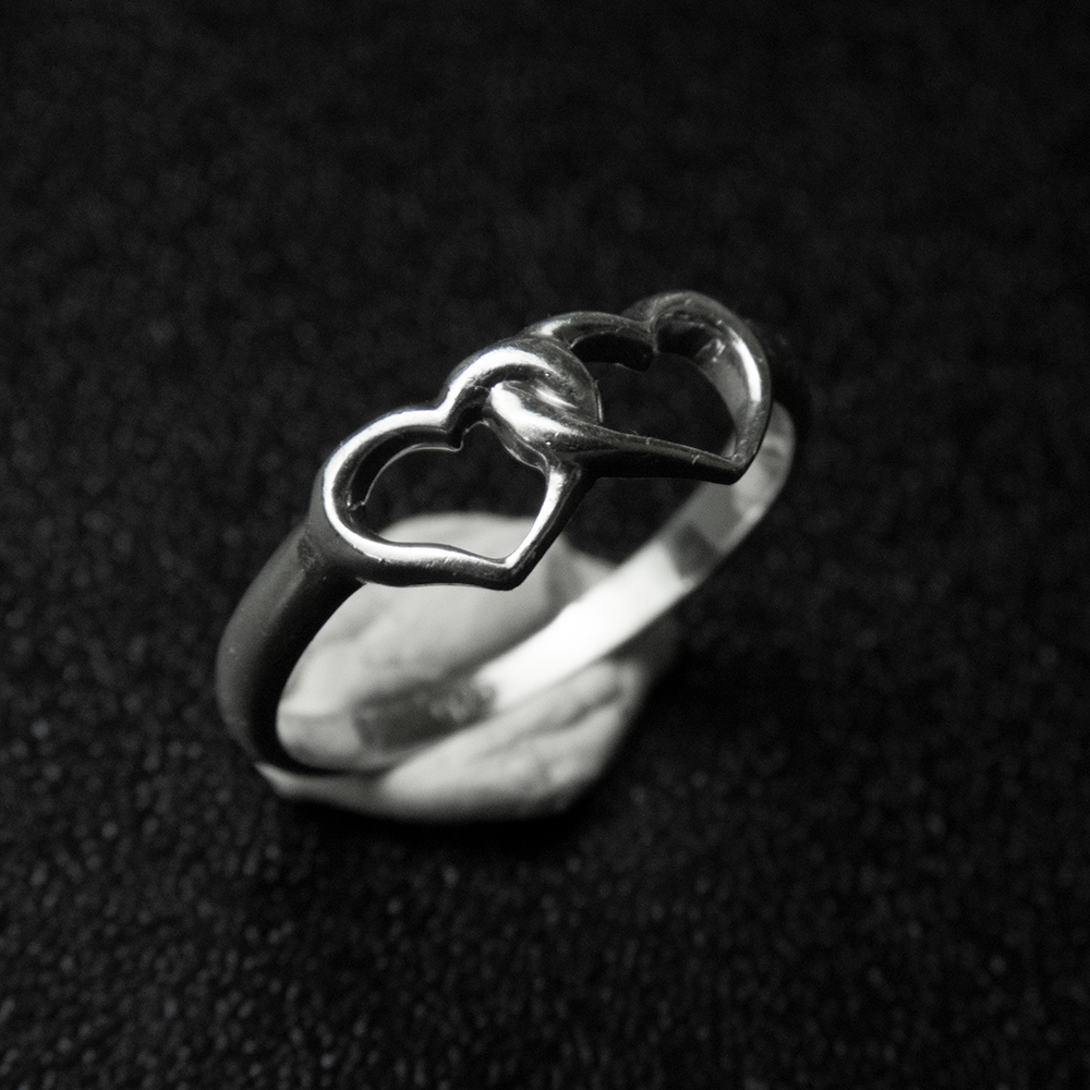 925銀鏤空雙心戒指  #9-細節圖2