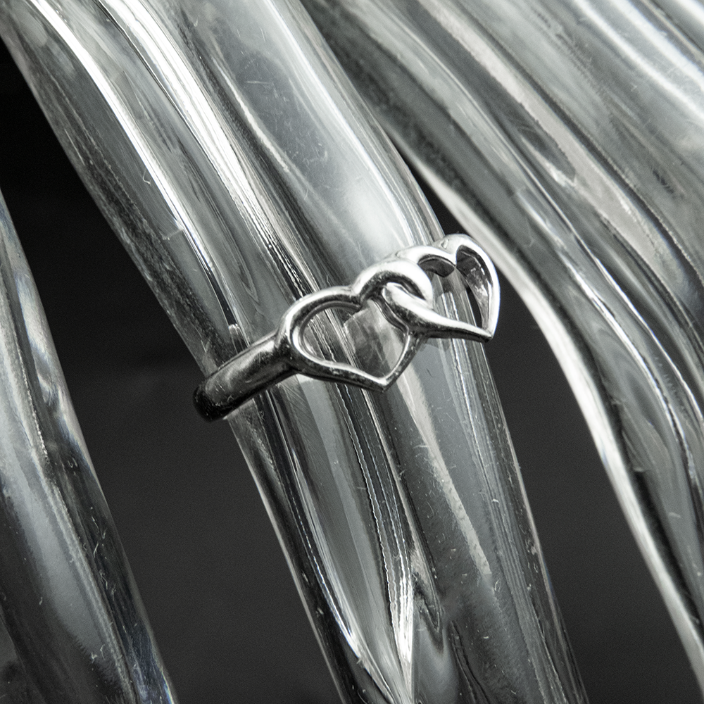 925銀鏤空雙心戒指  #9-細節圖3