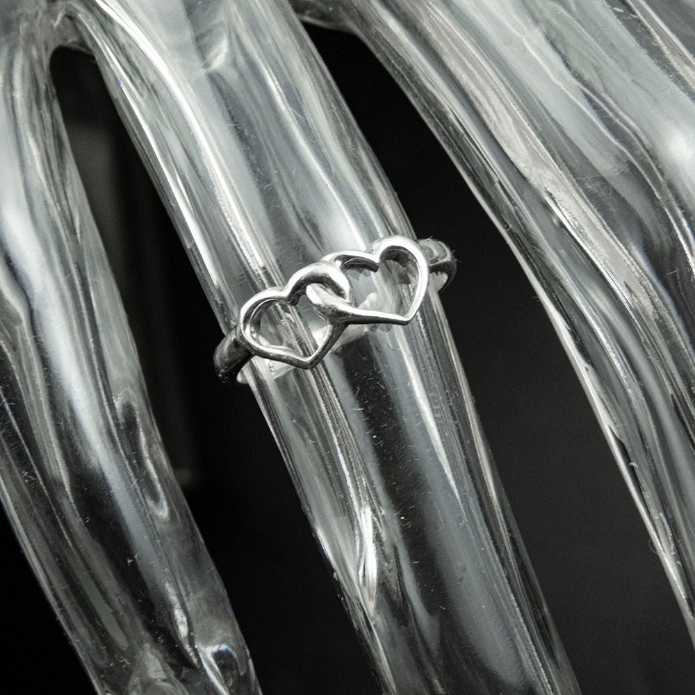 925銀鏤空雙心戒指  #9-細節圖4