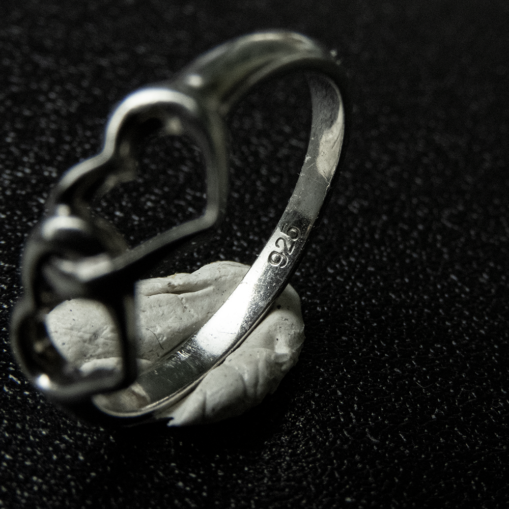 925銀鏤空雙心戒指  #9-細節圖5