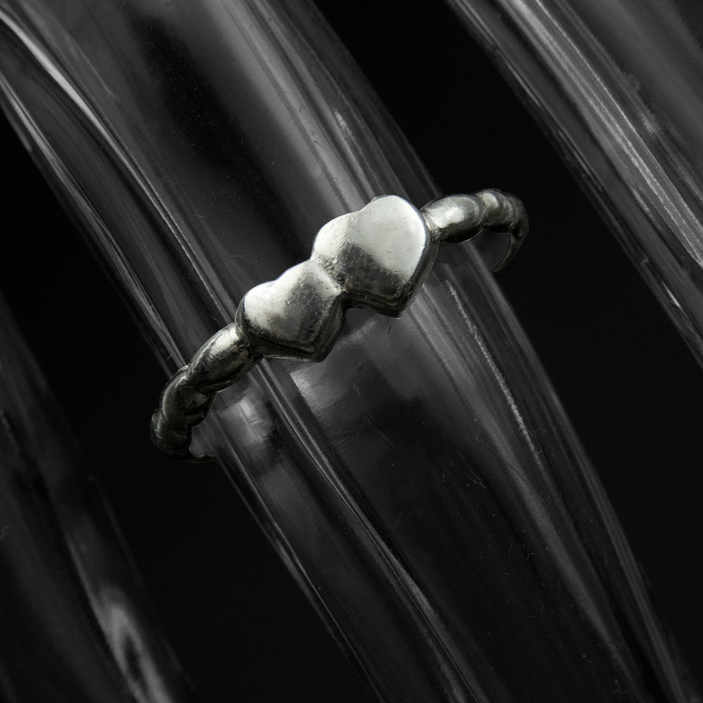 925純銀大小雙心戒指 #11-細節圖2