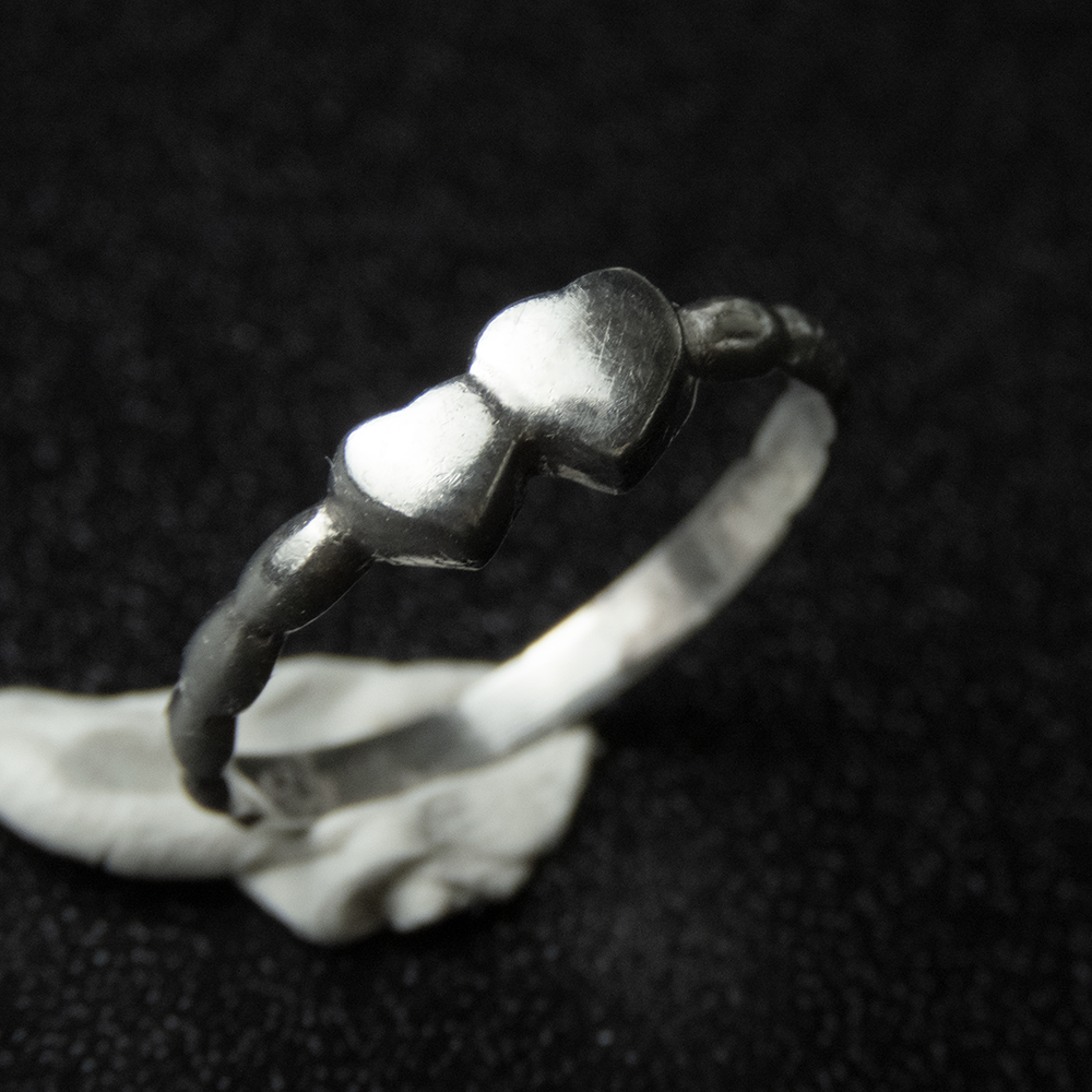 925純銀大小雙心戒指 #11-細節圖4