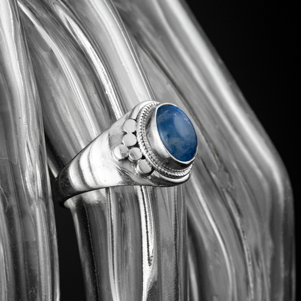 925純銀藍晶石圓圓排列戒指  #11-細節圖2