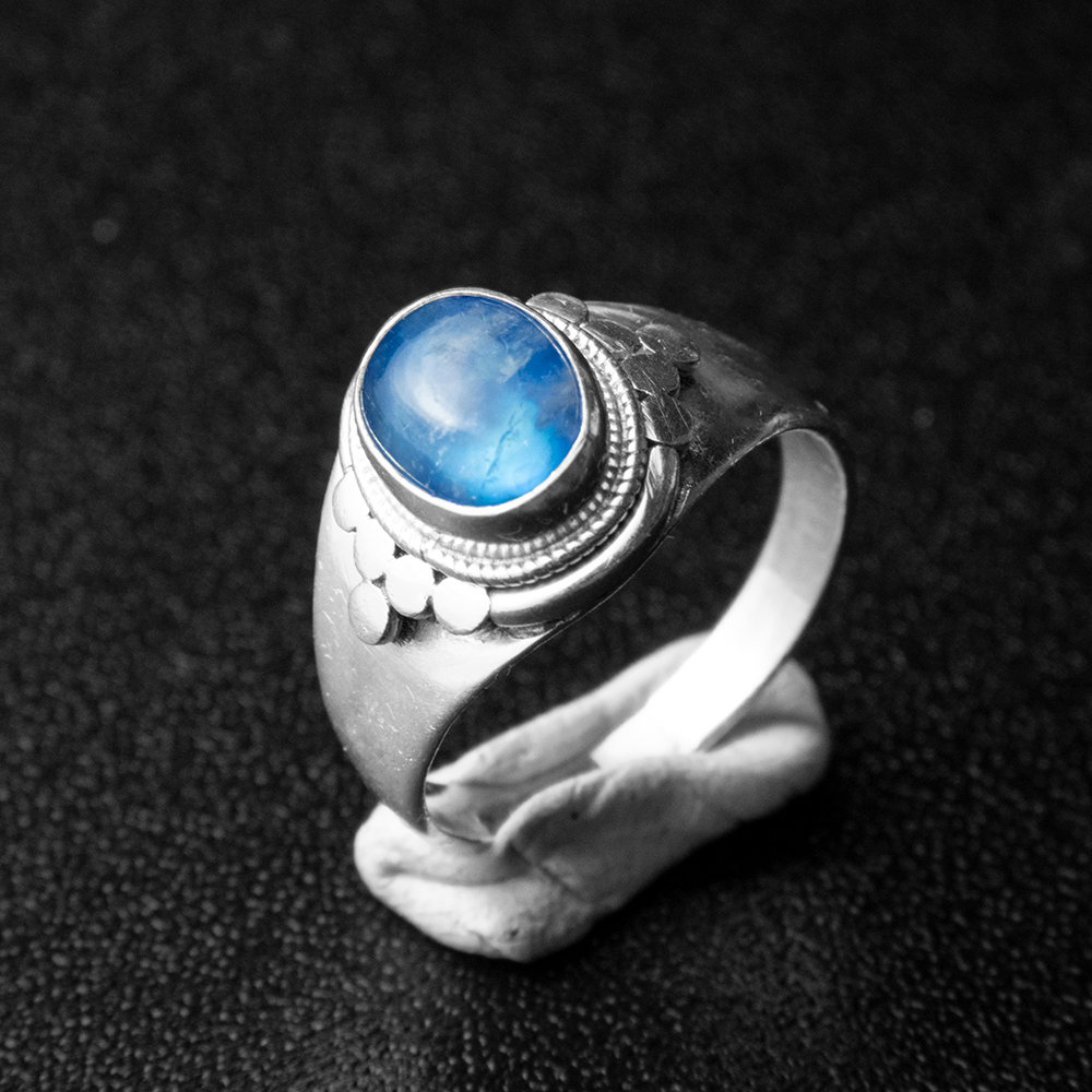 925純銀藍晶石圓圓排列戒指  #11-細節圖3