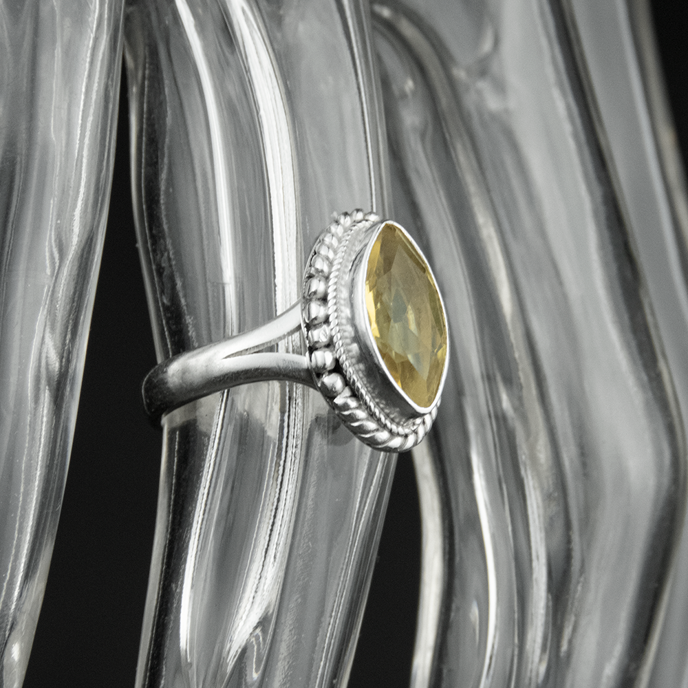 925純銀馬眼黃色水晶戒指  #11-細節圖2