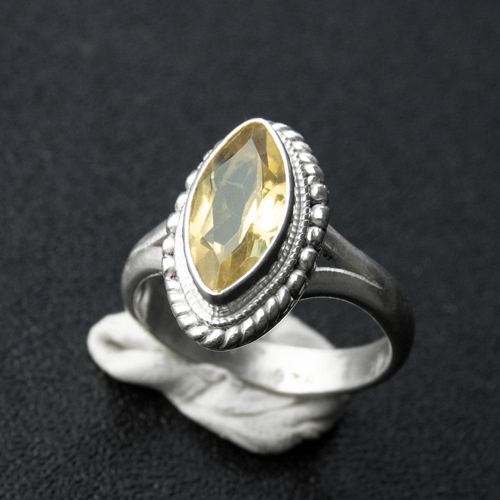 925純銀馬眼黃色水晶戒指  #11-細節圖3