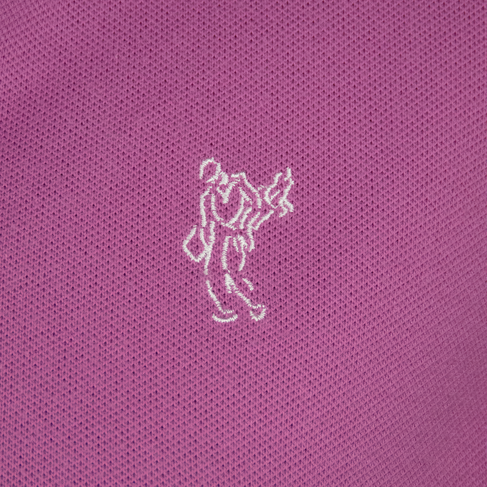 美國高爾夫休閑品牌Ashworth雅獅威紫色刺繡短袖POLO衫-細節圖2
