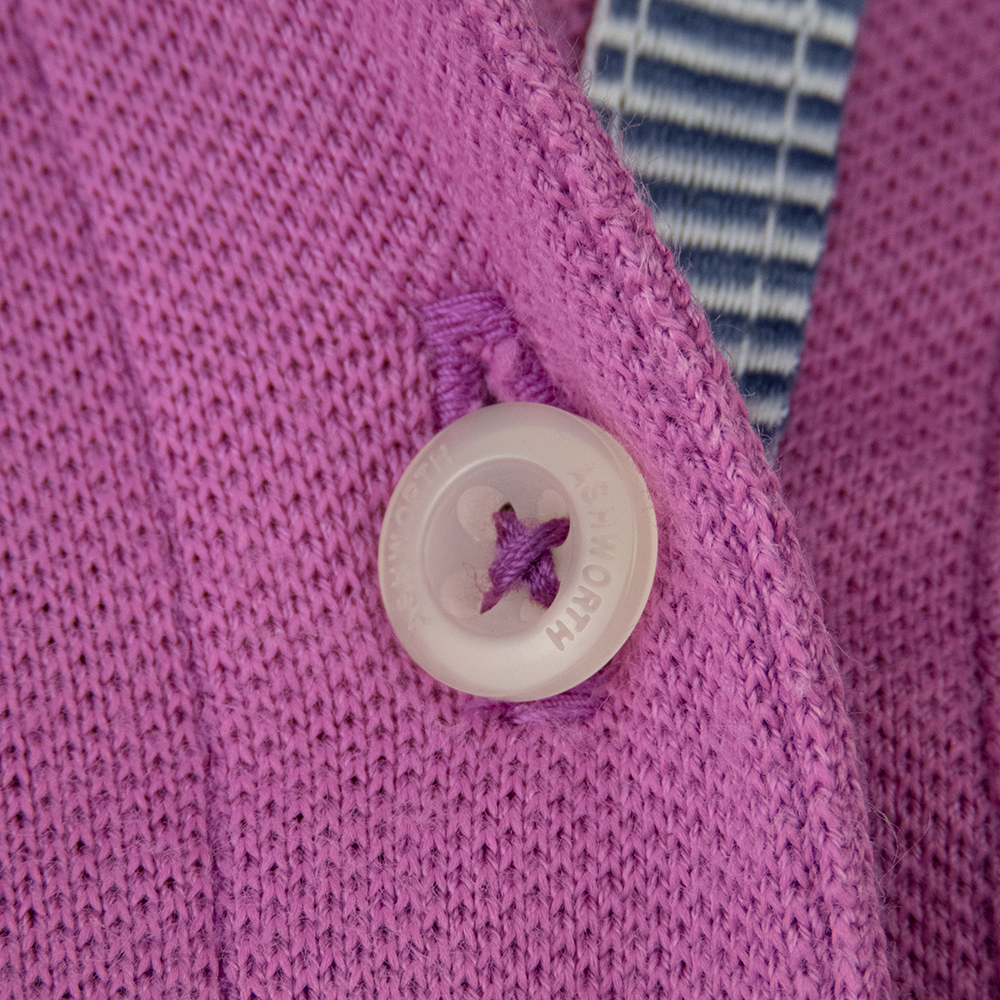 美國高爾夫休閑品牌Ashworth雅獅威紫色刺繡短袖POLO衫-細節圖3