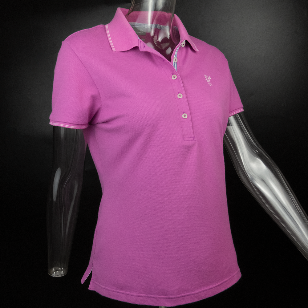 美國高爾夫休閑品牌Ashworth雅獅威紫色刺繡短袖POLO衫-細節圖4