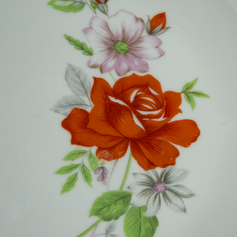 大國瓷器 精緻描銀邊 花卉 玫瑰花  瓷盤 盤子-細節圖2