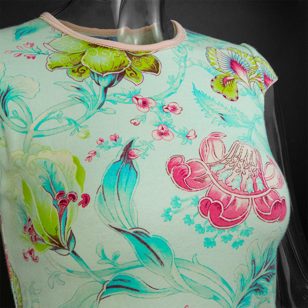 高田賢三Kenzo花草圖騰滾邊短袖上衣 16號-細節圖2