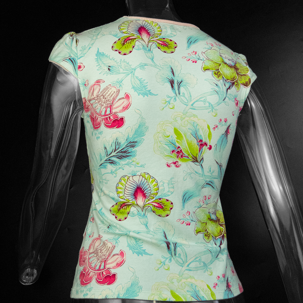 高田賢三Kenzo花草圖騰滾邊短袖上衣 16號-細節圖5