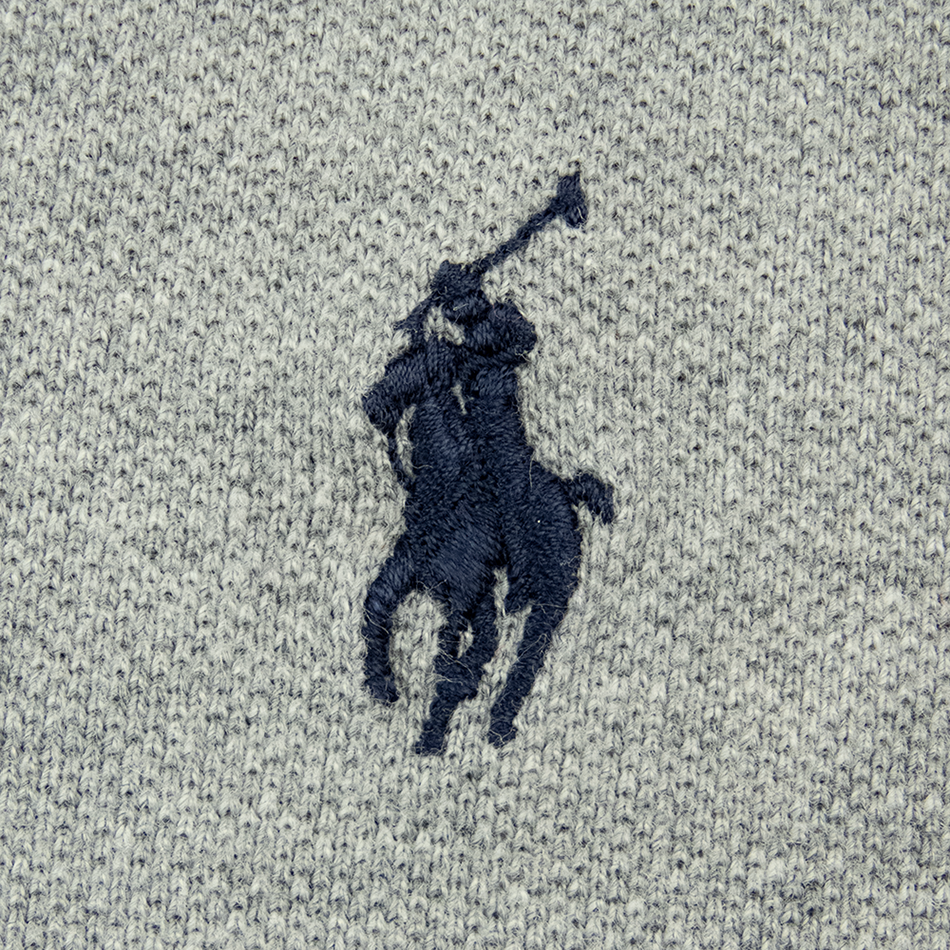 美國品牌Ralph Lauren POLO灰色素面刺繡短袖POLO衫 M號-細節圖4