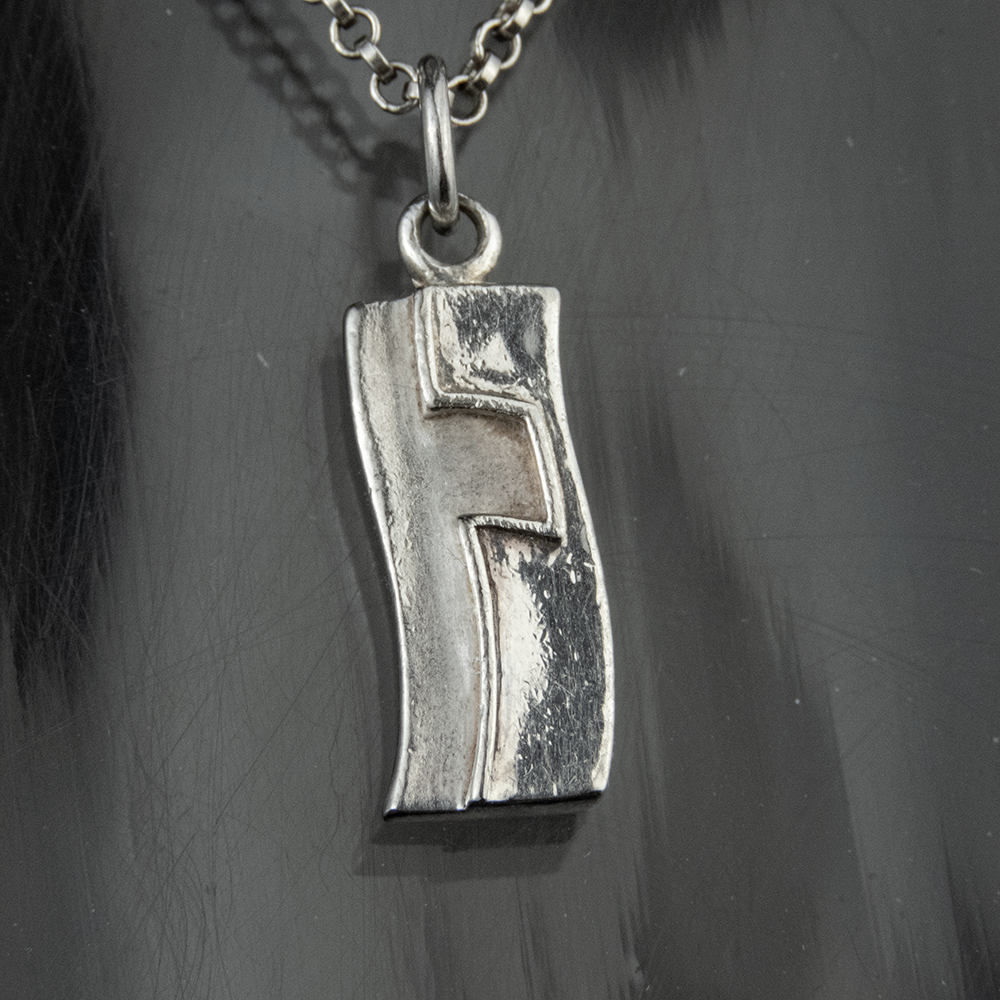 925純銀Shu流水幾何造型墬子 鍊墜-細節圖2