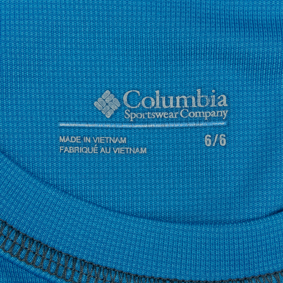 美國Columbia 哥倫比亞藍色戶外運動透氣短袖上衣 6號-細節圖3