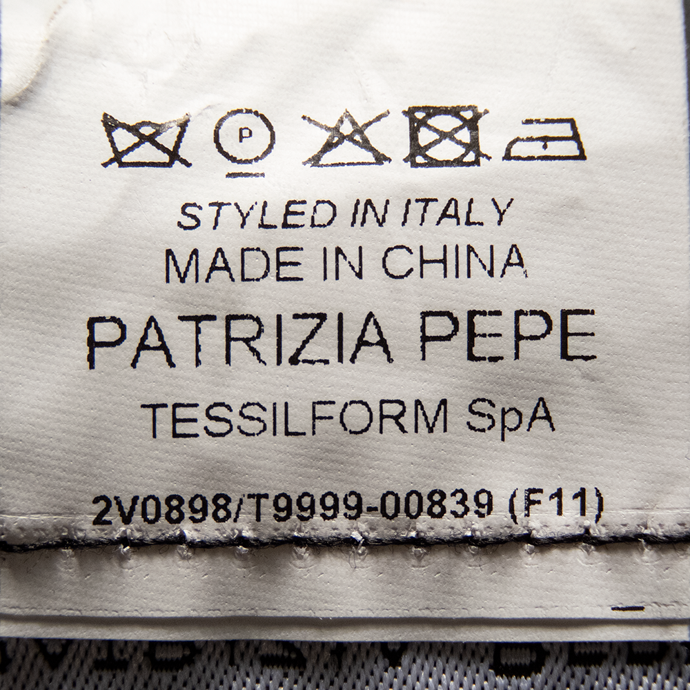 義大利精品Patrizia Pepe黑色喀什米爾羊毛鏤空勾花流蘇針織披肩 義大利製-細節圖8