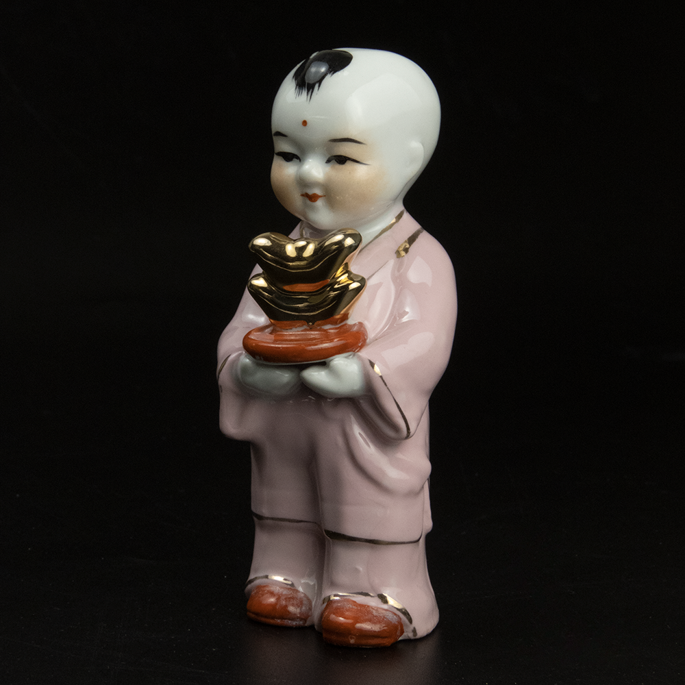 送財童子陶瓷雕塑 雕像 古董-細節圖2