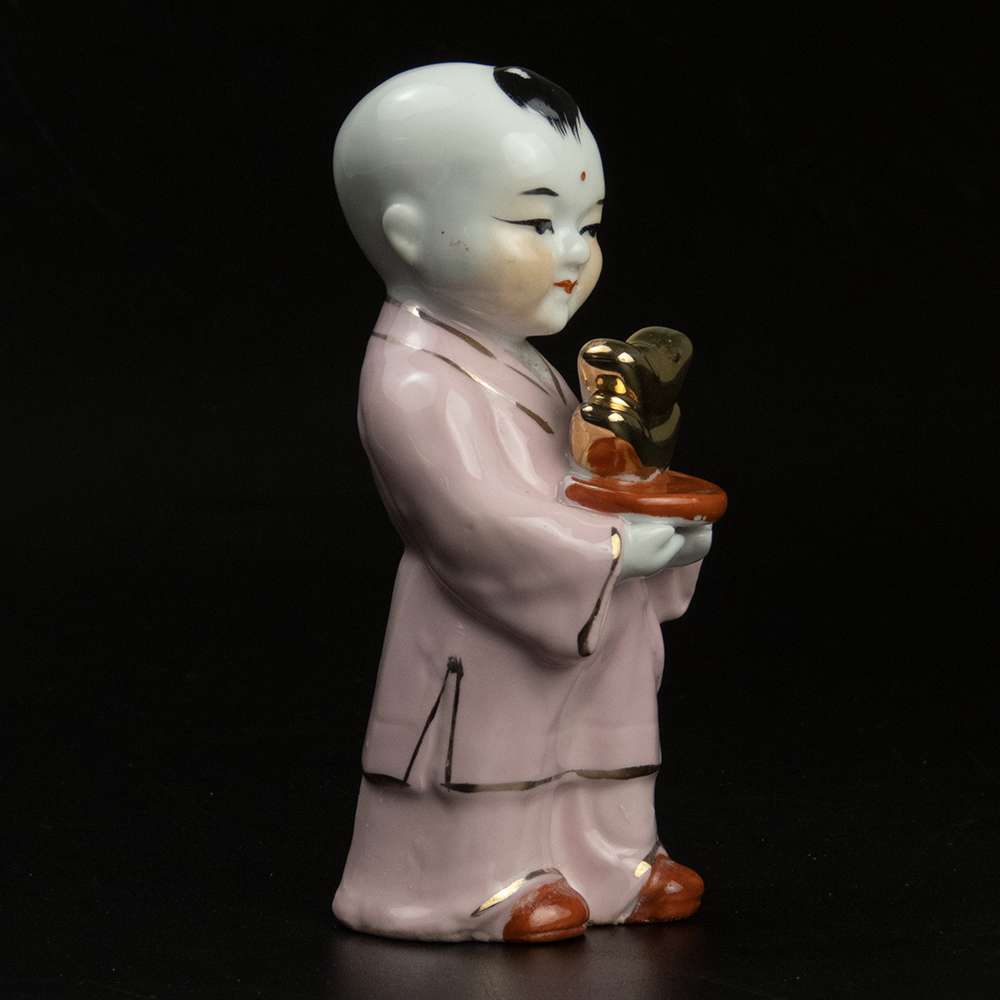 送財童子陶瓷雕塑 雕像 古董-細節圖4